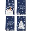 Artoid Mode Black Cute Snowman Hello Winter Kitchen Towels Dish Towels, 18x26 Inch Farmhouse Holiday Snowflake Decoration Cleaning Set of 4