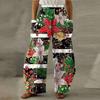Women's Fashion Christmas Elements Printed Loose Casual Wide Leg Pants