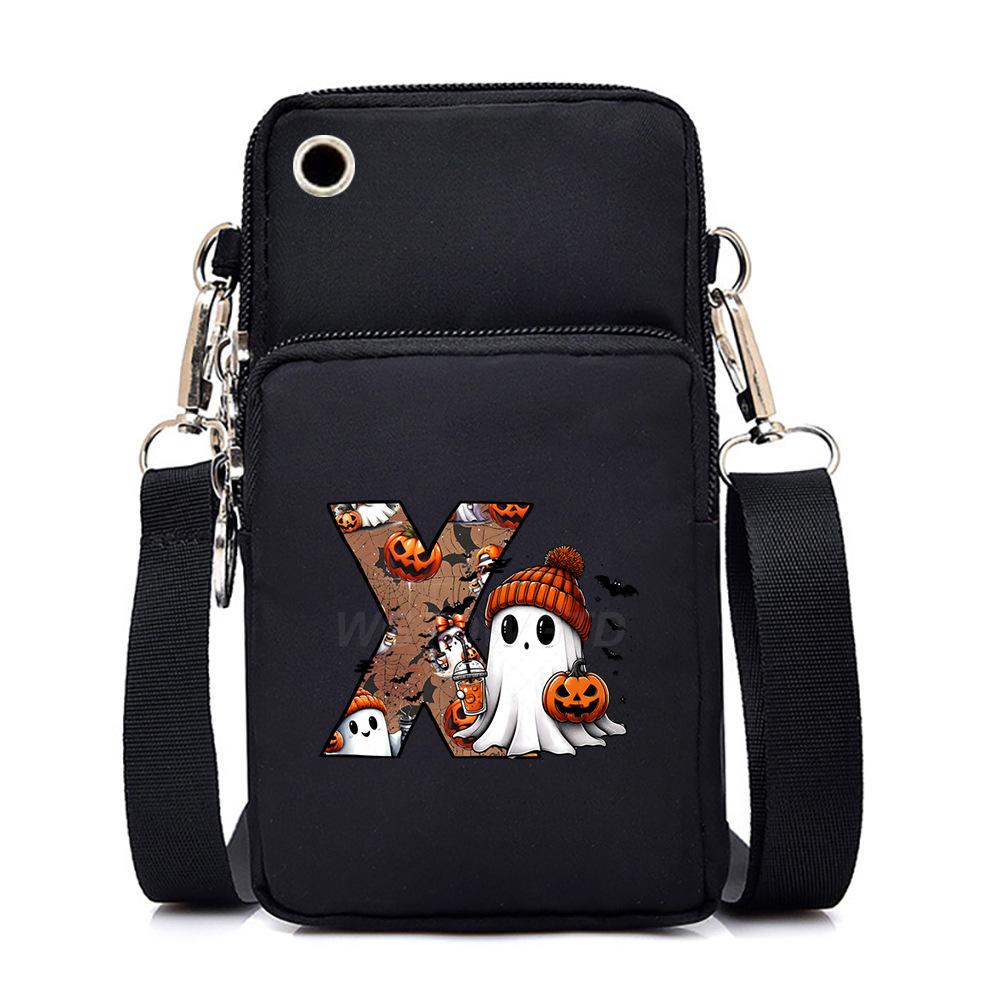 Halloween cute little ghost 26 letter messenger bag multi-function go out portable mobile phone bag