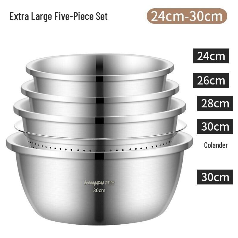 Bayco 5-Piece Stainless Steel Multi-Purpose Bowl Set