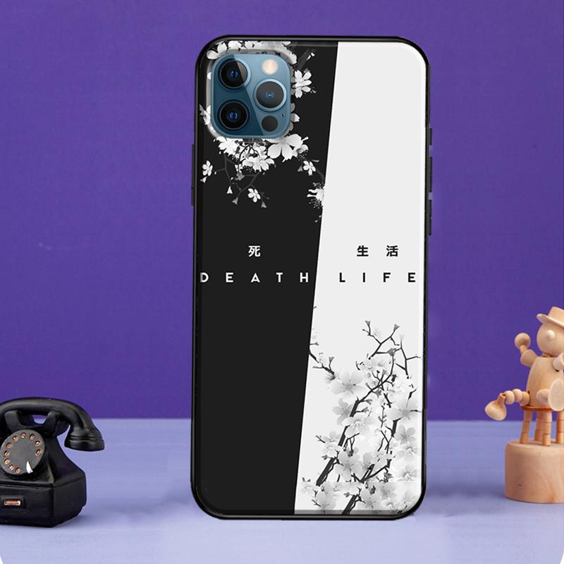 Life With Death Etui na iPhone XR X XS Max SE 2020 7 8 Plus Pokrowiec na telefon na iPhone 11 14 12 13 Pro Max Mini