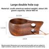 DIY Walnut Wooden Milk Cup Acacia Wood Salad Cup Solid Wood, Creative Mug with Handle Coffee Mug