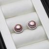 Real Pearl Stud Earrings For Women,White Freshwater Natural Pearl Earrings Wedding Jewelry 925 Silver