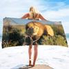Soft Multipurpose Towel African Animal Lion, Bathroom Beach Towel Sand Proof Swimming Bath Pool Towel for Home Swim Spa Gym