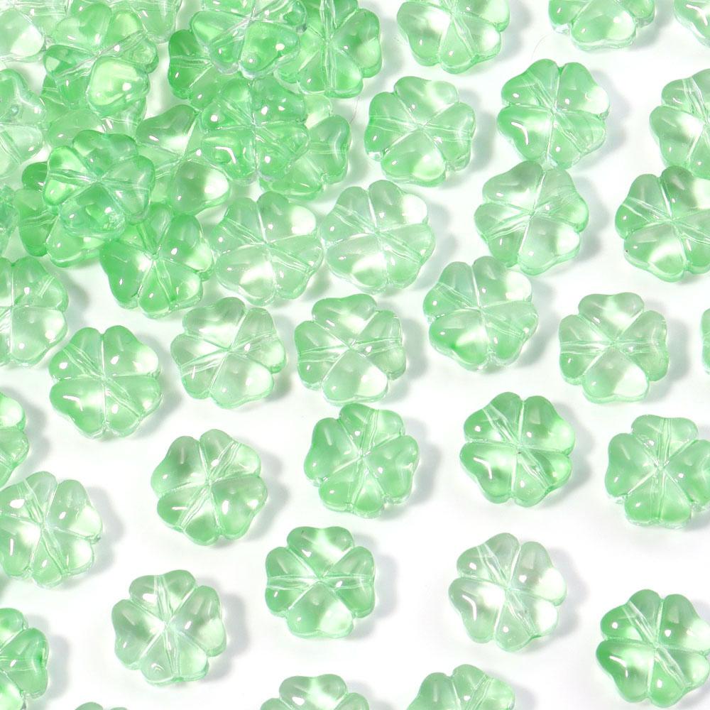 50pcs/lot 10mm Colorful Four-leaf Clover Shape Lampwork Beads For Jewelry Making Loose Spacer Glass Beads DIY Bracelet Earrings