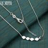 925 Sterling Silver Fashion Checkered Chain Necklace Wedding Gift Jewelry