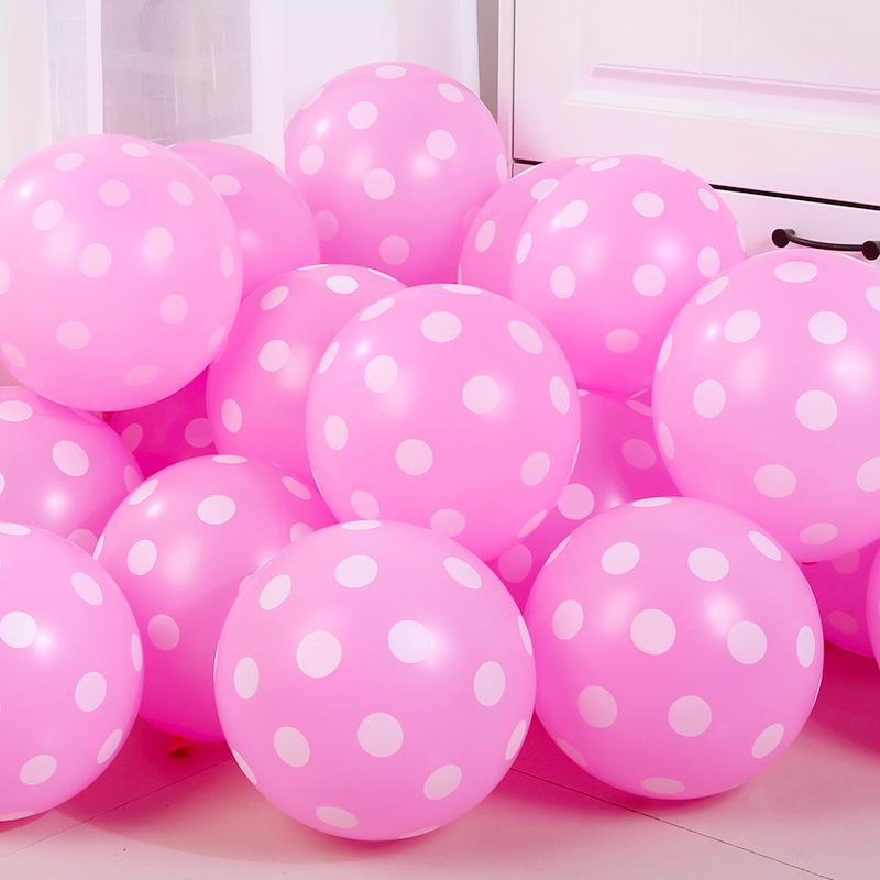 Set mit 10 bunten 12-Zoll-Latexballons mit Polka-Dots für Geburtstagsfeier-Dekorationen