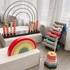 Montessori Pädagogisches Spielzeug Set Bogenbrücke Regenbogen Bausteine Zählwerk für Kinder Zählwerkzeuge Stapelspiel