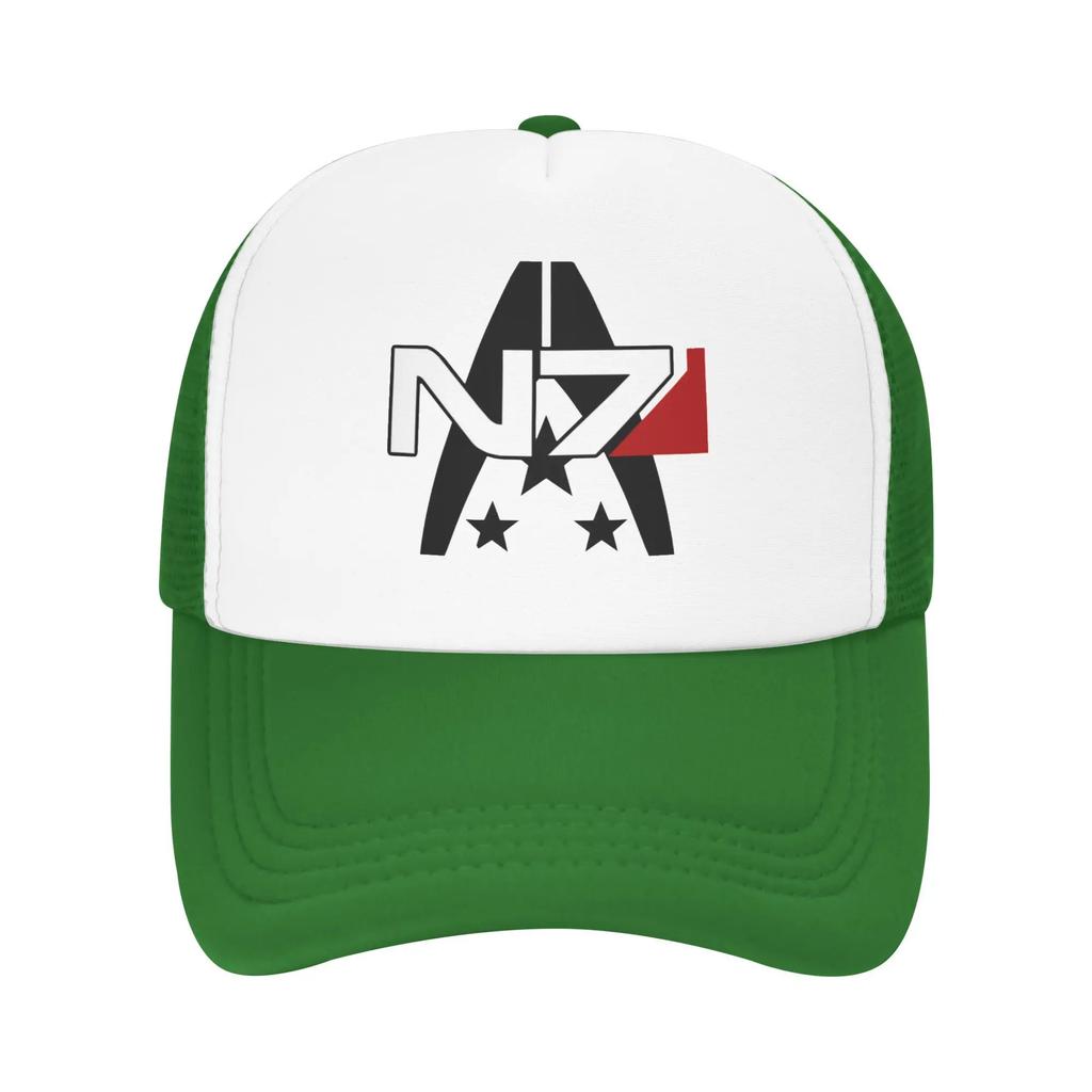 For Player Fans 2025 Mass Effect N7 Alliance Travel Mesh Baseball Caps Women Adult Male Beach Sunscreen Hat Hip Hop Trucker Cap