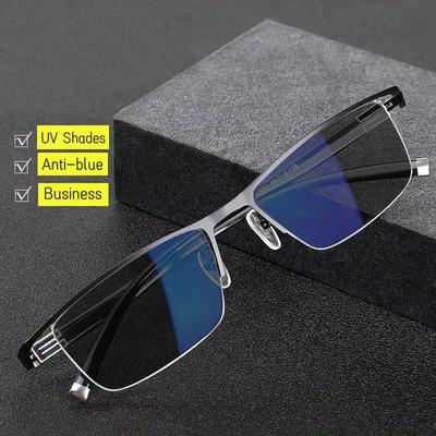 Multifunctional Pochromic Myopia Glasses Women Men's Half Frame Business Style Eyewear Male Vintage Retro Minus Eyeglasses