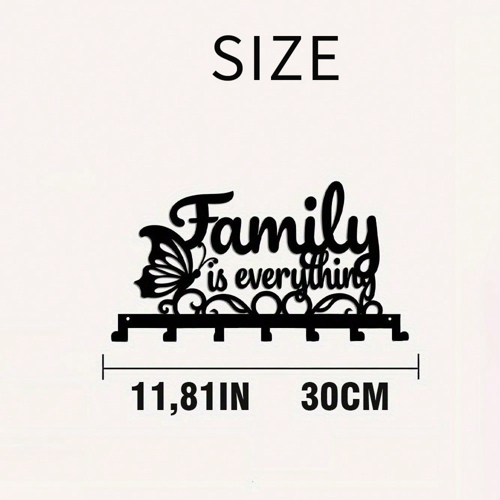 Heavy Duty Iron Key Holder Set 7 Hooks Wall Mounted Entryway Organizer 18x30