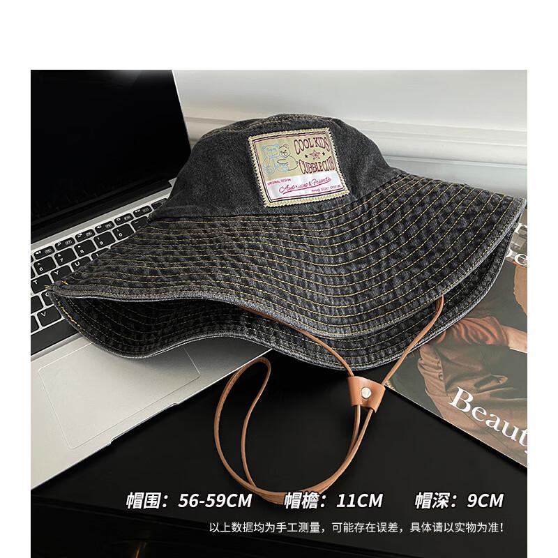 Женская ретро-шляпа-ведро из стираного денима