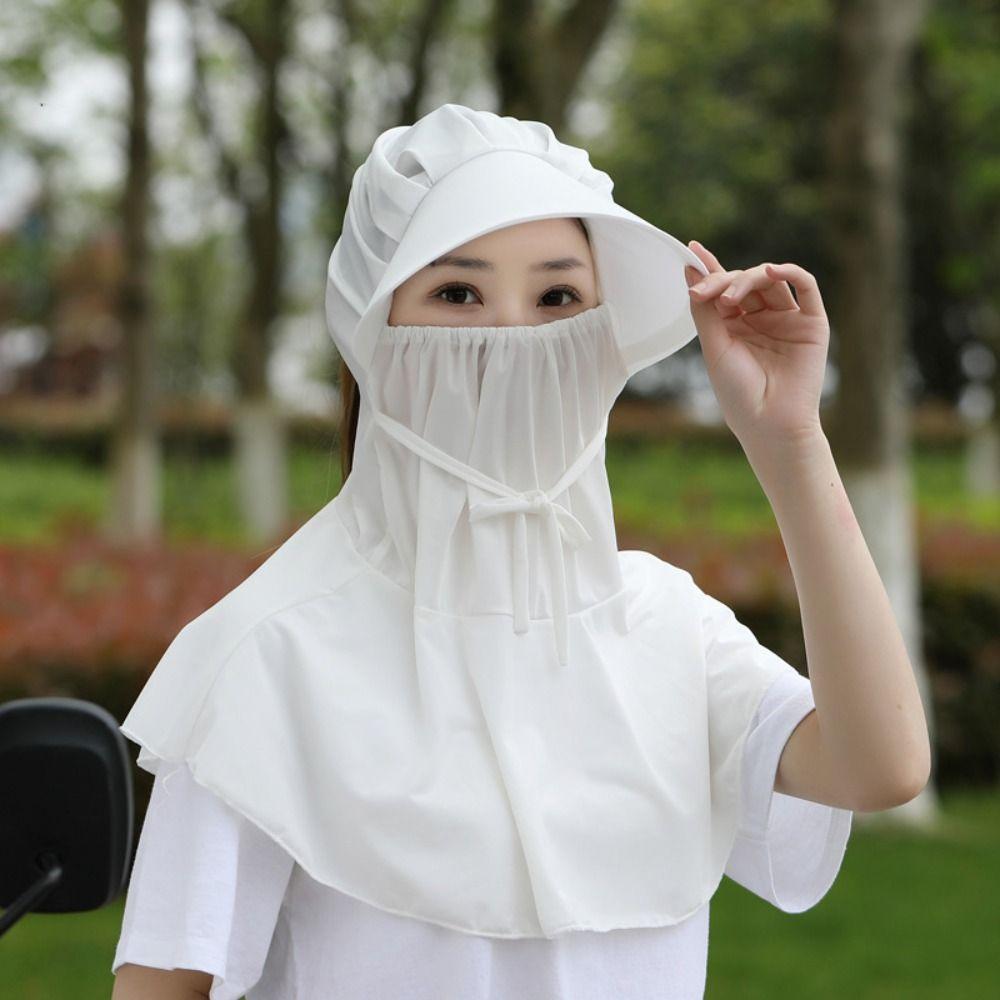 Flower Sun Protection Hat Sunscreen Bucket Hat with Mask Breathable Wide Brim Bucket Cap  Girl