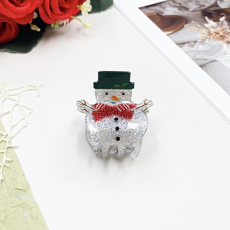 2024 Christmas Santa & Snowman Acrylic Hair Clips: Santa, Snowman, Sock, Christmas Tree, Snowflake Design