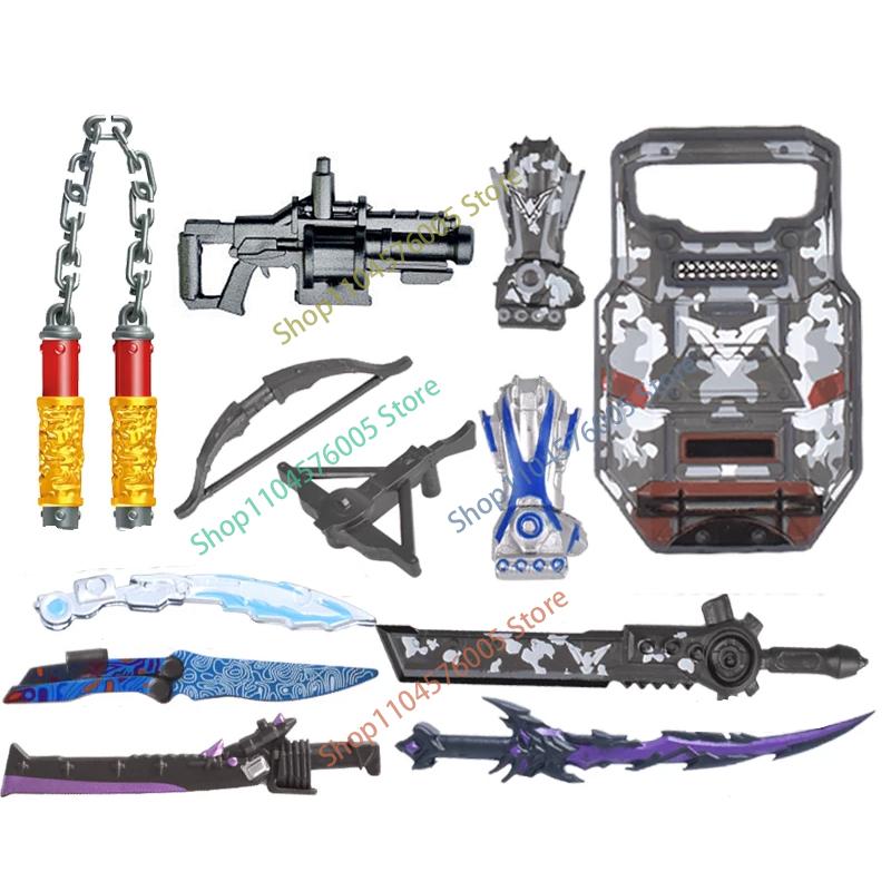 MOC Stavebnice Mini Akční Figurka Příslušenství Kuše Blackhawk Kamuflážní Štít Plamenný Meč Vrtulník DIY Kostky Hračka Dárky