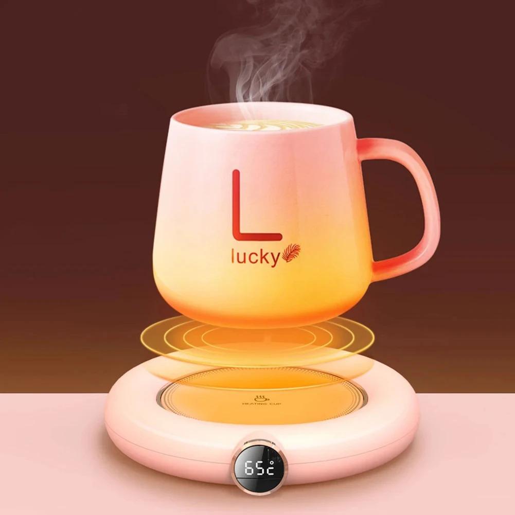 Cup Warmer Heating Pad USB DC5V Constant Temperature 3 Gear Digital Display Timing Coaster Heater for Coffee Milk Tea