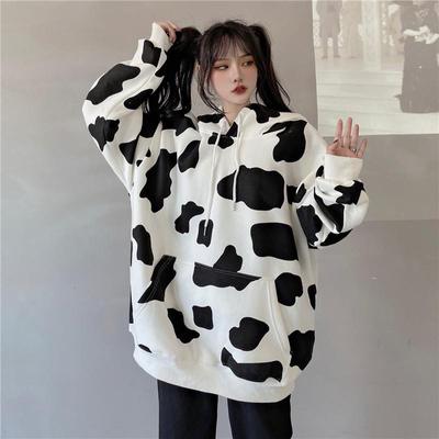 Autumn And Winter Loose Lazy Wind Long Sleeve Hooded Pullover Blouse Women