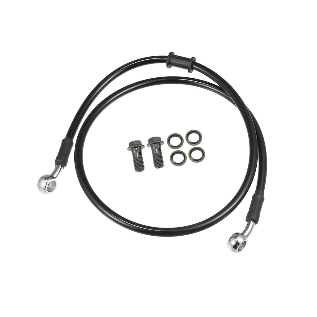 BULLSPANN Motorcycle Brake Hose, Clutch Hose, Hose, For Motorcycles, ATVs, Off-Road Bikes, Universal, Durable, Replacement, Black, Angle 28°, 90cm