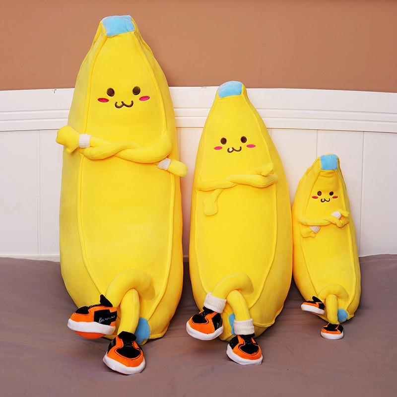 People Banana Shaped Plush Toy Cushion Stuffed Doll Decoration Cute Kids Gift