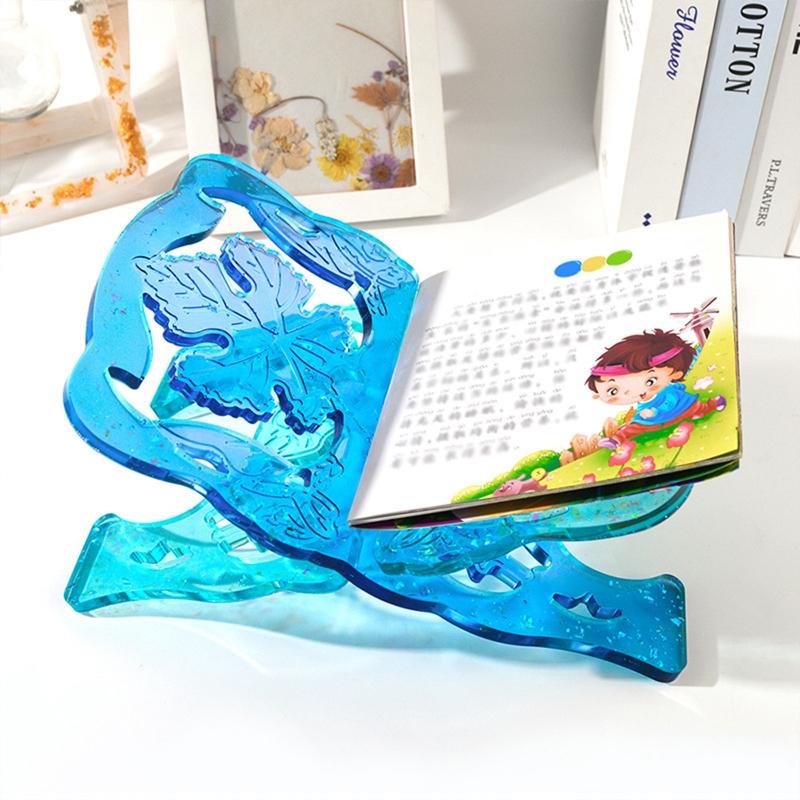 Folding Book Stand Silicone Mold Vintage Quran Intricate Carved Muslim Prayer Book Organizer Bookshelf for Home/Office