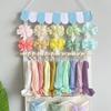 Durable Wooden Hair Bowknot Storage Rack Featuring Fabric Hook For Organizing Headbands Clips And Hair Accessories