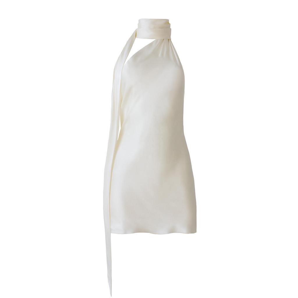 Elegant Cross-Border Satin Dress: Sexy Backless Short Skirt with Adjustable Halter Neck