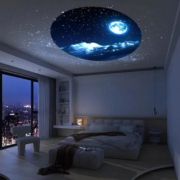 Mini Lámpara Proyector Tierra Luna Luz de Proyección de Estrellas Proyector de Planetas Atmósfera de Fondo Luz Nocturna LED para Decoración de Pared de Dormitorio