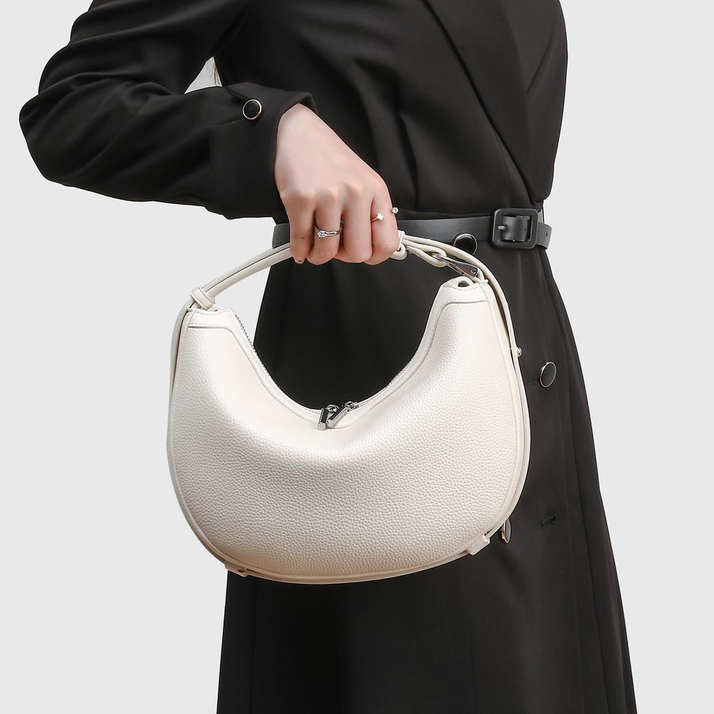 Unique Design Crescent Bag Genuine Leather Underarm Bag for Women 2024 New Simple High-end Single Shoulder Crossbody Versatile Women's Bag
