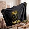 Nirvana Flannel Blanket, Custom Name Text Personalized Soft Throw Blanket Home Decor Gift