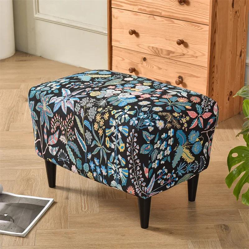 Pastoral Style Wing Chair Cover Stretch Spandex Backrest Armchair Cover Sofa Covers with Seat Cushion Covers Furniture Protector