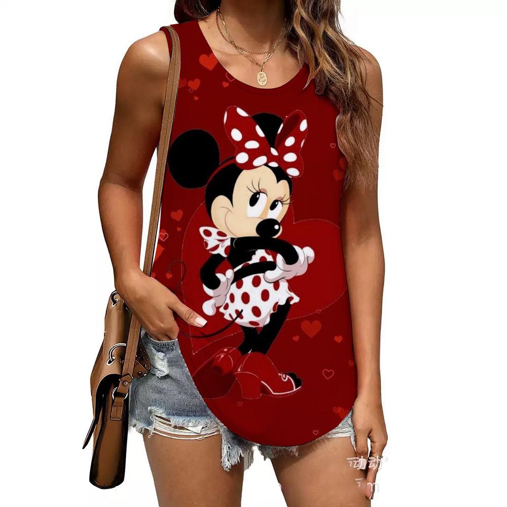 Fashion Printed Top Casual Loose Sleeveless T-Shirts Women’s