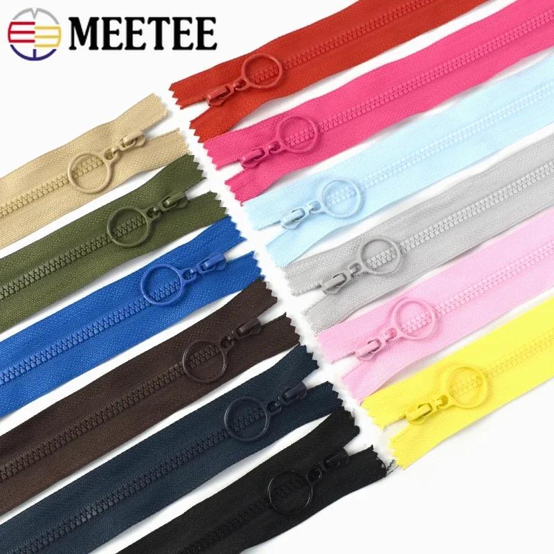 5/10/20Pcs Meetee 25/60cm 3# Resin Zippers Close/Open End Zipper for Clothes Bags Ring Puller Zip Garment Sewing Accessories