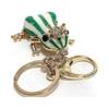 Creative Frog Keychain Cute Green Frog Keyring Funny Frog Keyring with White Stripes for Boyfriend Lover Gift Decoration Pendant