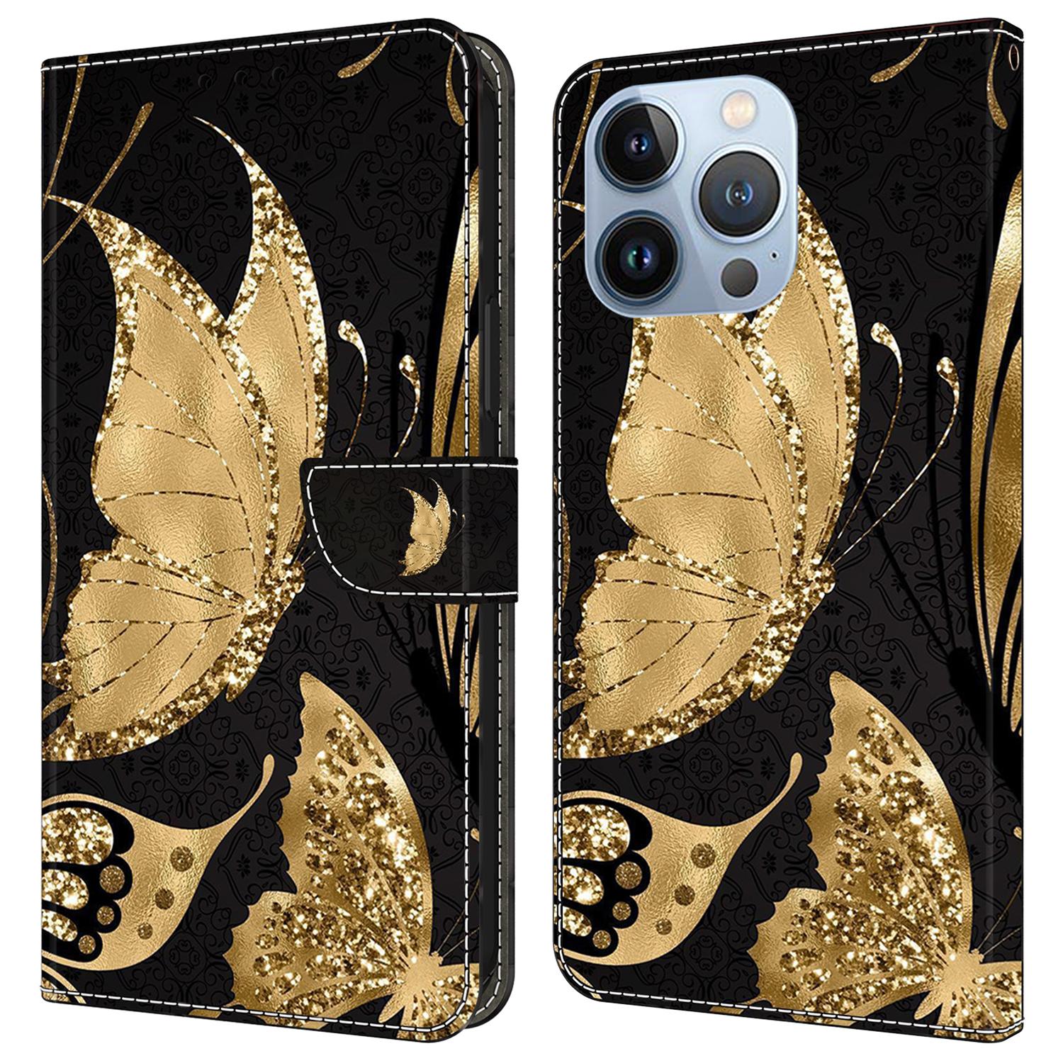 

Для iPhone 16 Pro Чехол-кошелек Магнитная застежка 3D-узор Кожаный чехол для телефона K