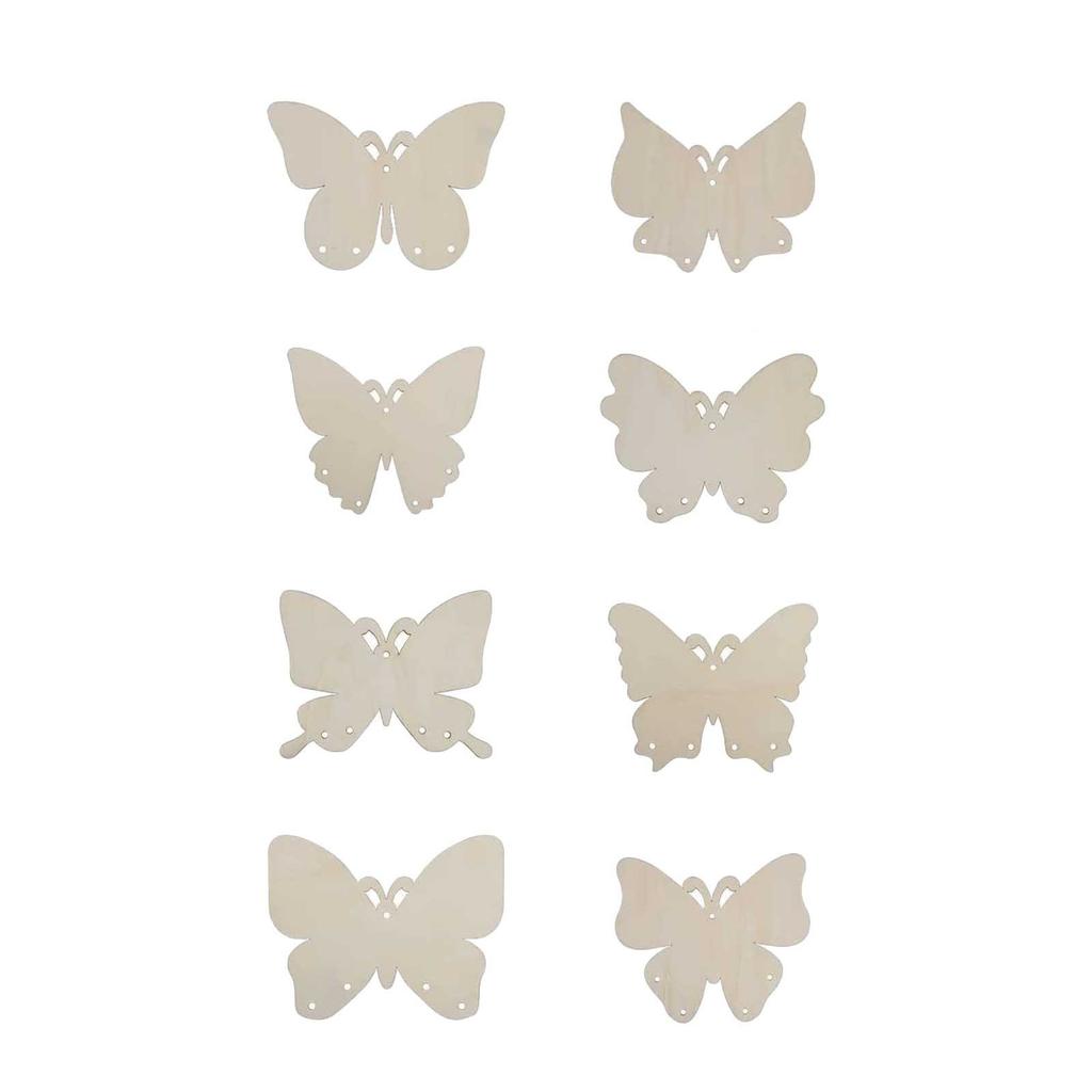 8er-Pack DIY-Windspiel-Kits für Kinder zum Bauen und Bemalen, dekorative Aufhänger für Zuhause, Holzkunst und -handwerk für Kinder, Mädchen, Jungen, 2D