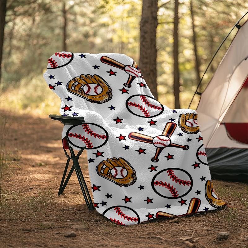 Baseball Theme Printed Blanket - Perfect for Couch, Bed, Travel & Outdoor Use | Machine Washable, Cozy & Durable.