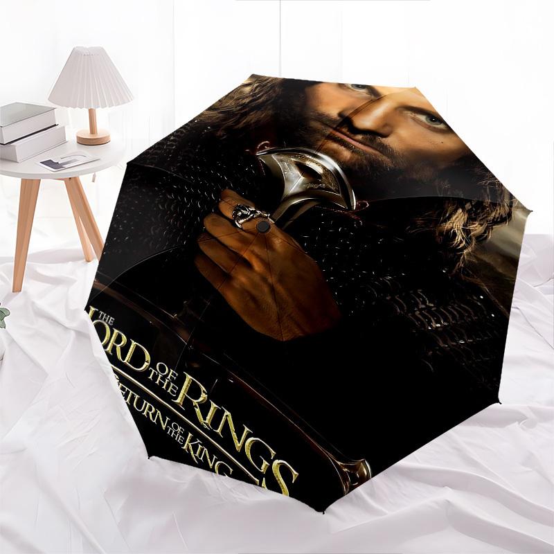 1pc Lord of the Rings Return of the King Automatic Folding Umbrella - Compact 8-Rib Design, Durable Plastic & Iron1303L