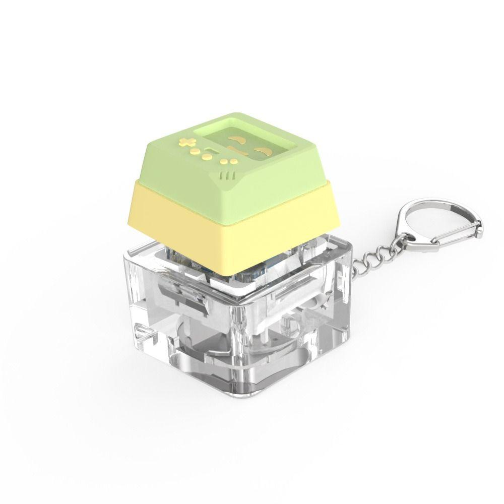 Diy Keycaps Toy Keyboard Fidget Toys Stress Relief with Keychain Keyboard Keychain Finger Button Button Shaft Tester Adults