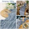 Table Flag Solid Color Pleated Design Bohemia Style Wedding Table Runner Special Events Wedding Decoration