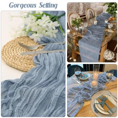 Table Flag Solid Color Pleated Design Bohemia Style Wedding Table Runner Special Events Wedding Decoration