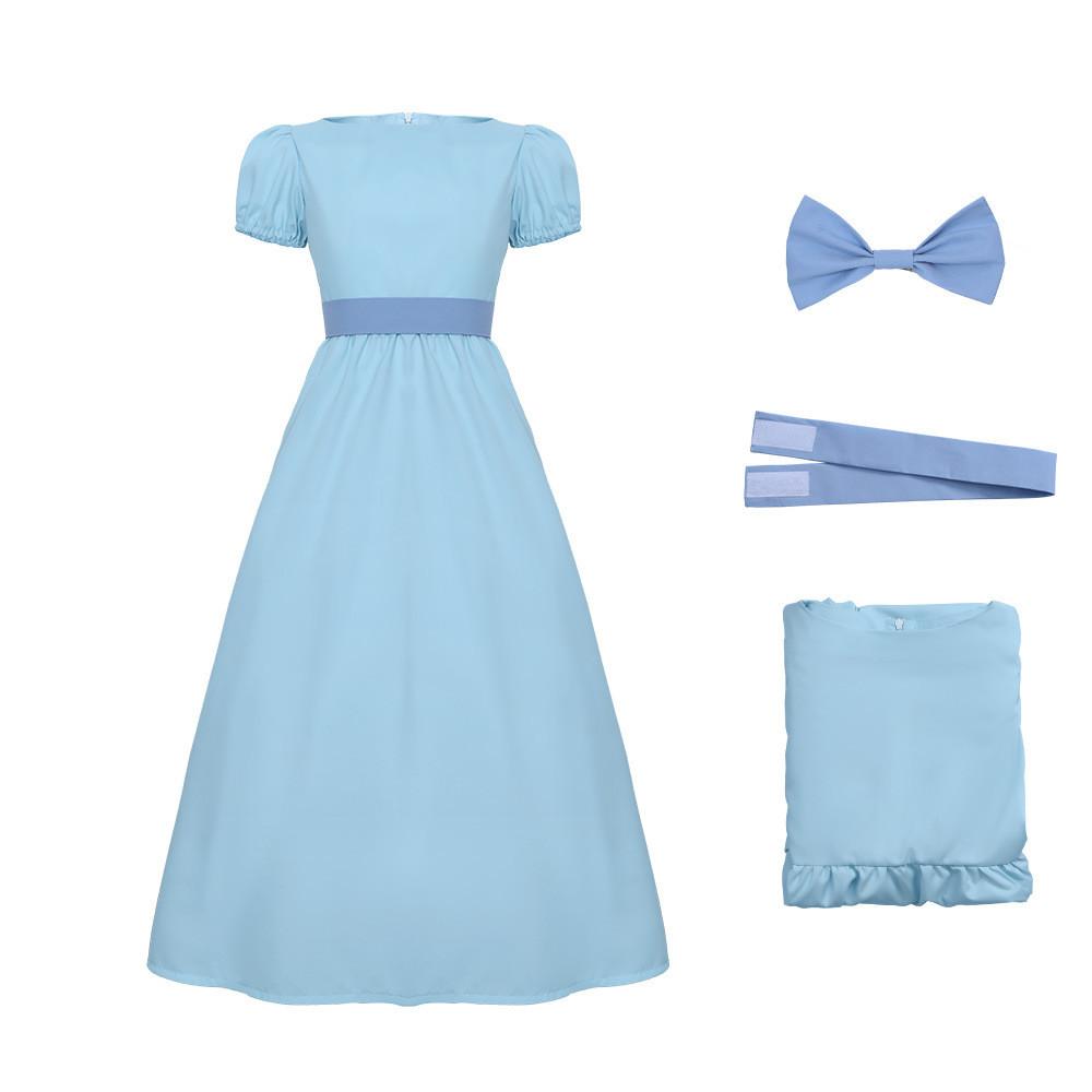 Peter Pan Wendy Darling Cosplay Kleid für Mädchen aus Milchseide für Comic Con Kostüme