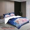 Softville Cozy Town 3PCS Bedding Sets Lop Rabbit In Starry Night Printed Duvet Cover No Filling Cartoon Style Queen King Size