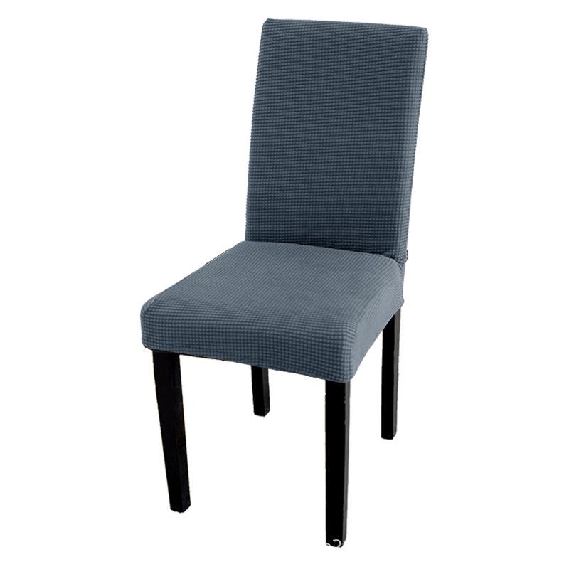 Karierte Polar-Fleece Einteilige Elastische Stuhlhülle Esszimmer Sitzbezug Schmutzabweisend Heim Restaurant Stuhlhussen