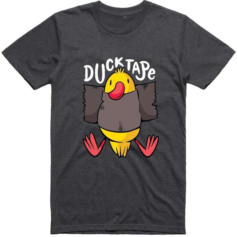 Funny T Shirt Duck Tape Print Regular Fit Cotton Tee Summer Unisexs And Womens Loose And Breathable Tshirt Top