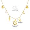 Boho A-Z Initial Letter Pendant Necklace Gold Color Beach Shell Starfish Pearl Necklace Women's Charm Jewelry Party Gift