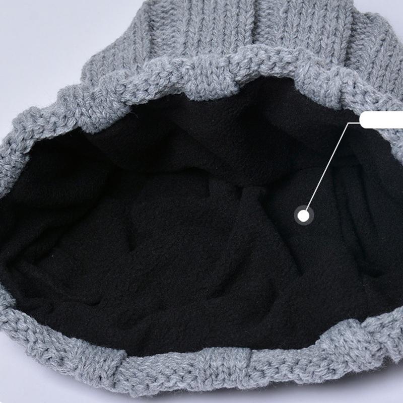 Pălărie de lână tricotată de iarnă, bărbați, femei, pălărie, eșarfă, mănuși, din trei piese, catifea, caldă, șapcă cu mânecă, șapcă, șapcă, șapcă