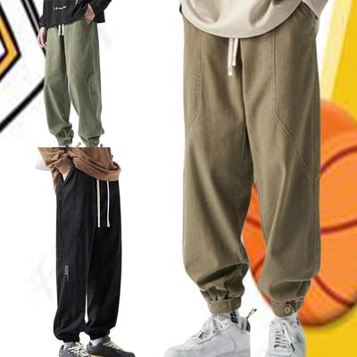 Fashion Men's Cargo Pants Classic Waist Drawstring Street Casual  Sports Jogger Male Loose Trousers