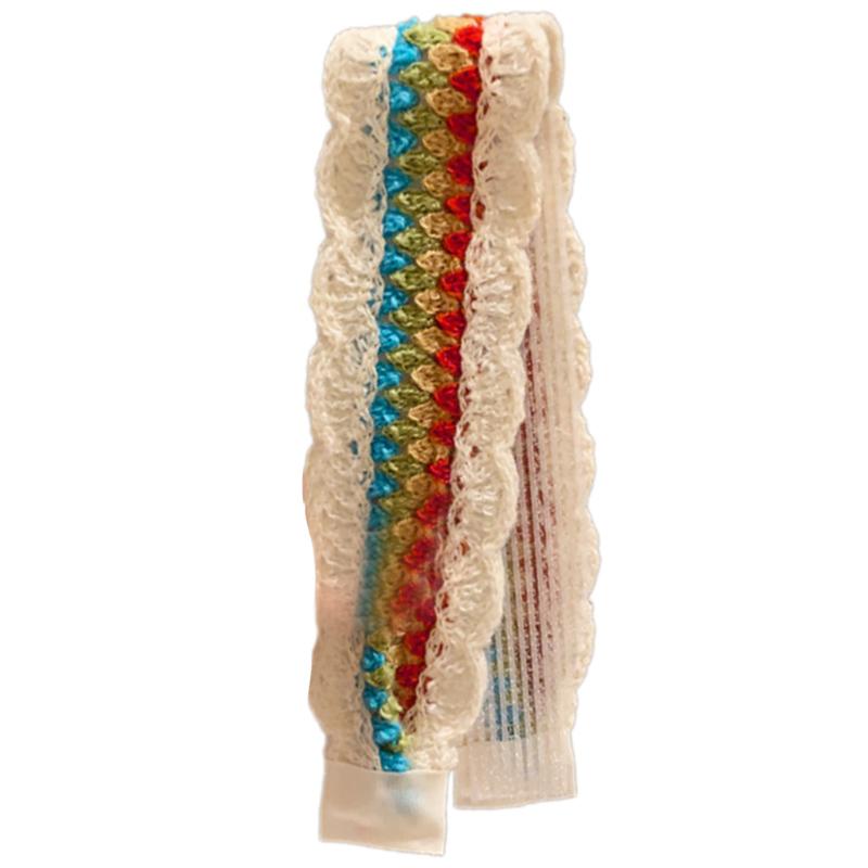 Retro Knit Adjustable Hairband for Adults Soft and Comfortable Headband Knitting Floral Hairpieces for Women and Girls