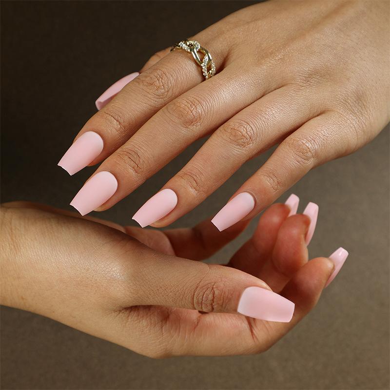 

Wear nail piece Solid color short ballet nail matte fake nail piece Nail art Wear nail