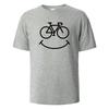 Bike Smile Print T-Shirt Casual Short Sleeved Tops Summer Tees For Unisex100% Cotton O-neck Oversize Streetwear Basic Top